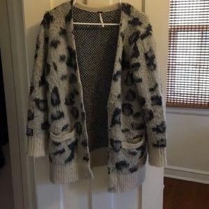 Free people animal leopard print cardigan